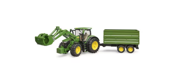 Obrazek Ciągnik John Deere 7R 350 z ładowaczem czołowym i przyczepą